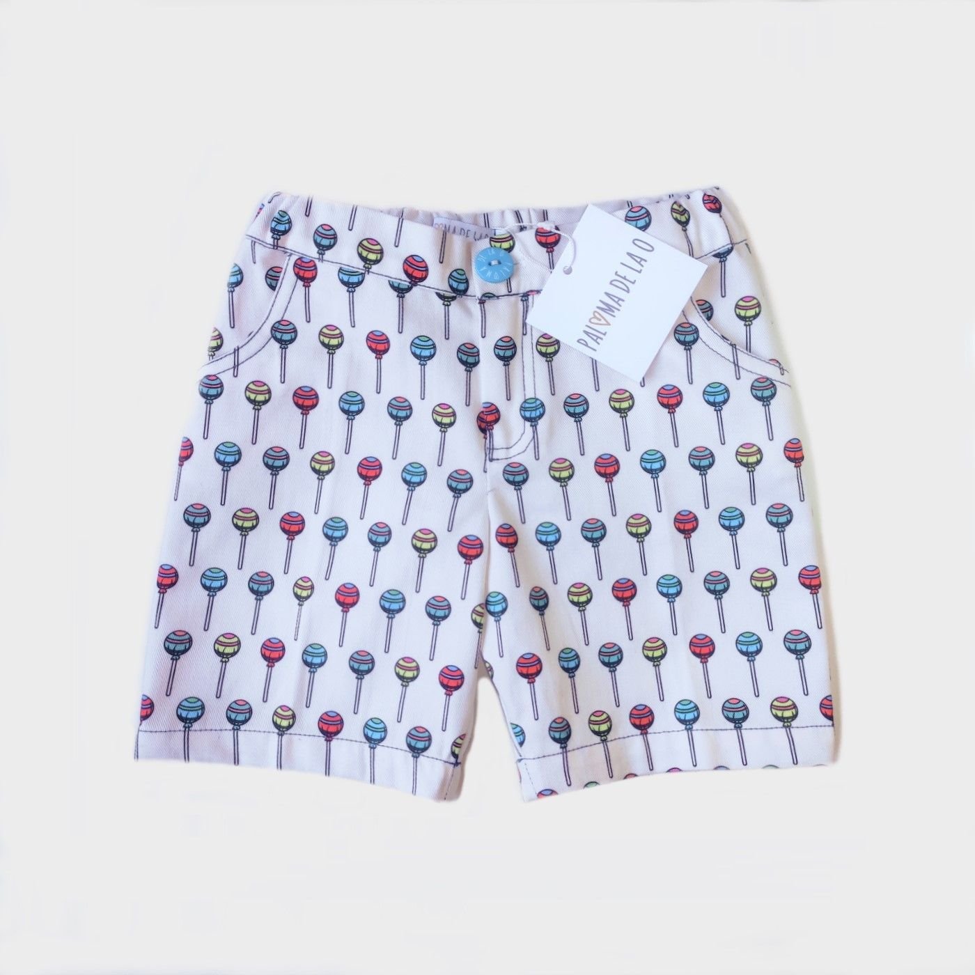 Imagen Pantalón corto bebé niño PALOMA DE LA O SV2BM39-E011 Chups blanco 1