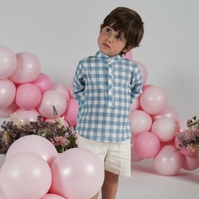 Imagen Pantalón corto bebé niño PALOMA DE LA O V2BM19-L000 liso natural 1