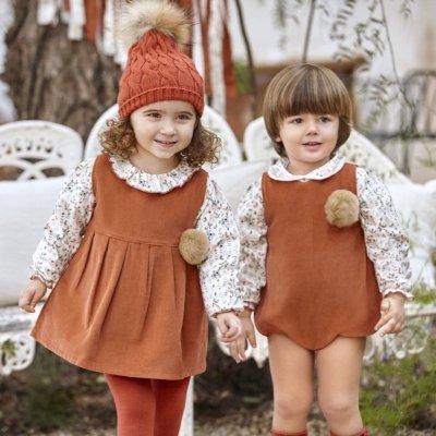 Imagen Pelele bebé niño JULIANA J6127 de pana con camisa estampado koalas caldera 1