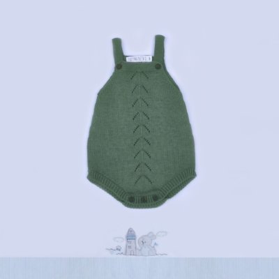 Imagen Peto bebé PALOMA DE LA O ZI2PTEP-A10 de punto espiga verde 1