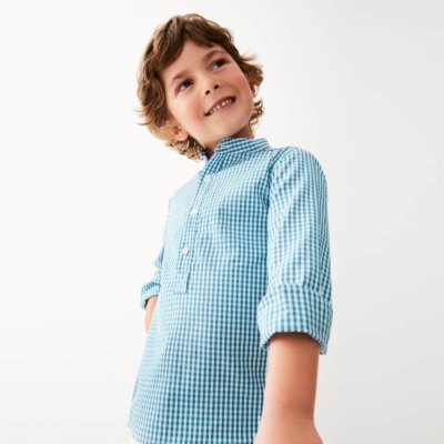 Imagen Camisa niño TARTALETA B2986B242 cuello mao con estampado Vichy verde 1