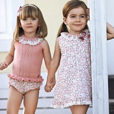 Imagen Conjunto bebé niña JULIANA J7079 jersey y braga estampado tortugas rosa empolvado 1