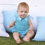 Conjunto bebé niña JULIANA jersey y braga estampado Vichy