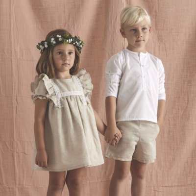 Imagen Conjunto niño BABIDU 41489 de pantalón corto y camisa Terra Lino 1