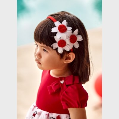 Imagen Diadema bebé MAYORAL 23-10424-059 con aplique floral rojo 1