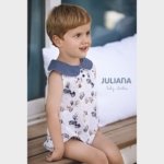 Pelele bebé niño JULIANA de tela estampado coches