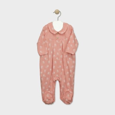 Imagen Pelele enterizo bebé BABIDÚ 10236 cuello bebé estampado Lions Naranja 1