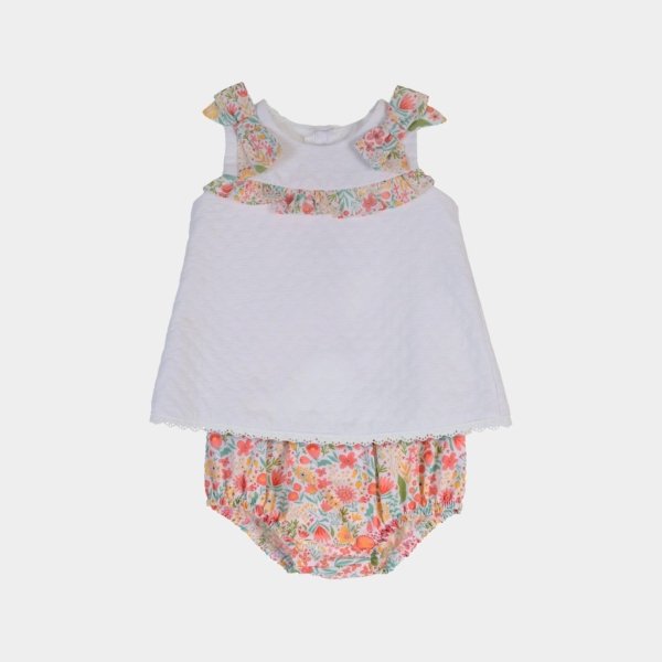 Vestido bebé niña TARTALETA con ranita estampado flores
