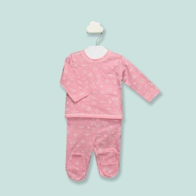 Imagen Conjunto bebé BABIDU 51237 de camiseta y polaina con estampado crabs Rosa 1