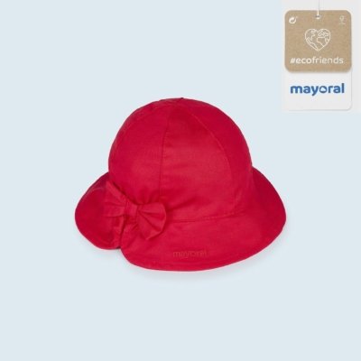 Imagen Gorro bebé MAYORAL Ecofriends 23-10410-010 con aplique de lazo rojo 1