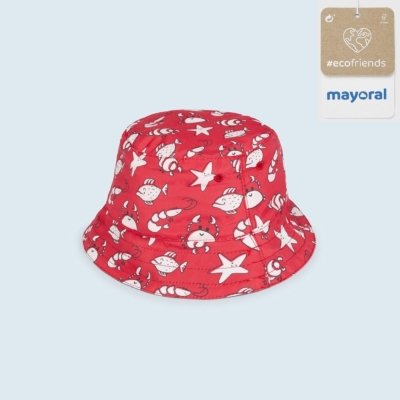Imagen Gorro reversible bebé MAYORAL Ecofriends 23-10406-065 con estampado marino rojo 1