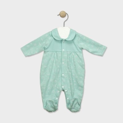 Imagen Pelele enterizo bebé BABIDU 10237 cuello bebé con estampado Crabs Turquesa 1