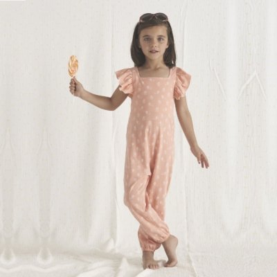 Imagen Peto largo niña BABIDU 31236 de tirantes con estampado lions Naranja 1