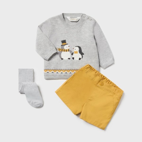 Conjunto 3 piezas bebé MAYORAL Ecofriends de Jersey y pantalón