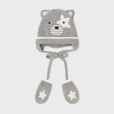 Imagen-Conjunto-de-bebé-MAYORAL-13-09667-035-Ecofriends-de-gorro-con-apliques-y-manoplas-gris-1