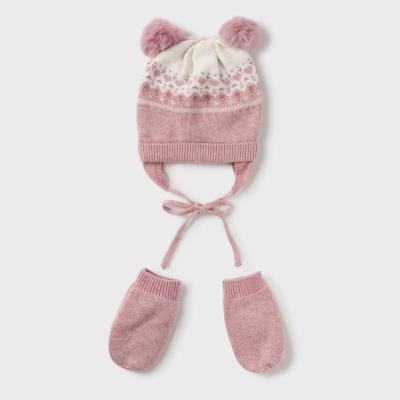 Imagen-Conjunto-de-bebé-MAYORAL-13-09668-087-Ecofriends-de-gorro-con-apliques-y-manoplas-rosa-1