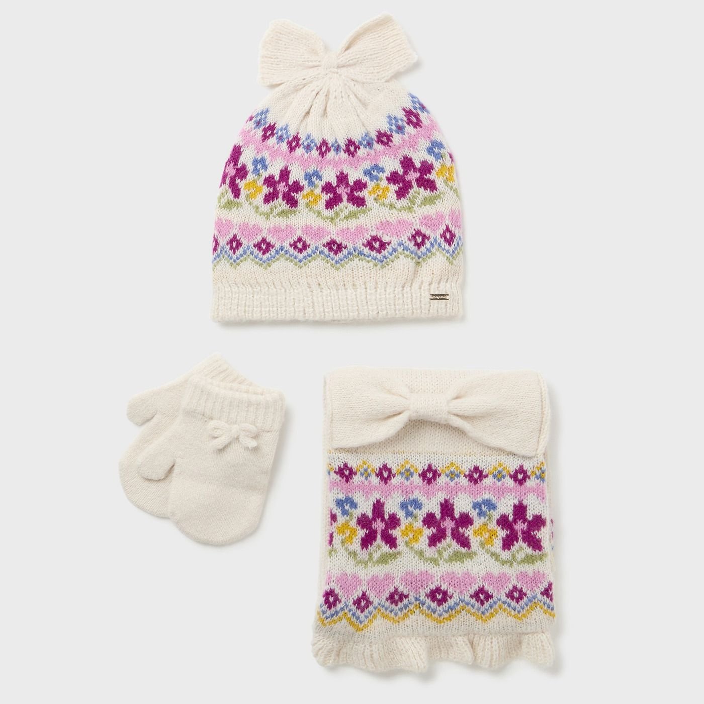 Conjunto de beb MAYORAL de gorro y bufanda con manoplas