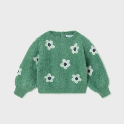 Imagen-Jersey-manga-larga-de-niña-MAYORAL-13-02310-026-en-punto-Jacquard-de-pelo-suave-verde-1