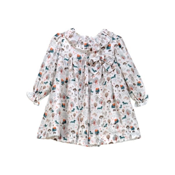 Vestido estampado de niña TARTALETA con cuello volante