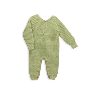 Imagen-Pelele-enterizo-de-bebé-BABIDU-10664-de-punto-trenzado-verde-empolvado-1